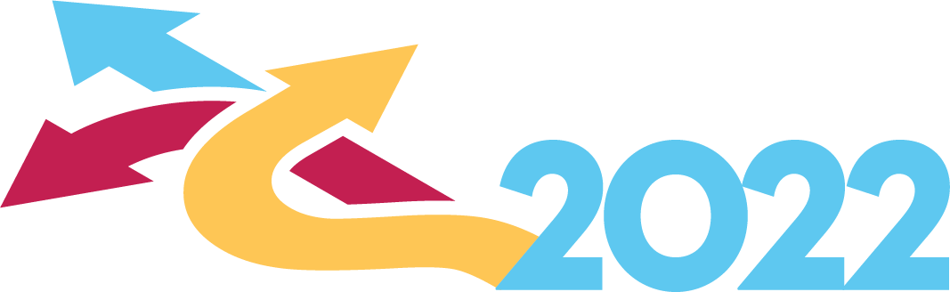 2022 with three colored arrows going different directions